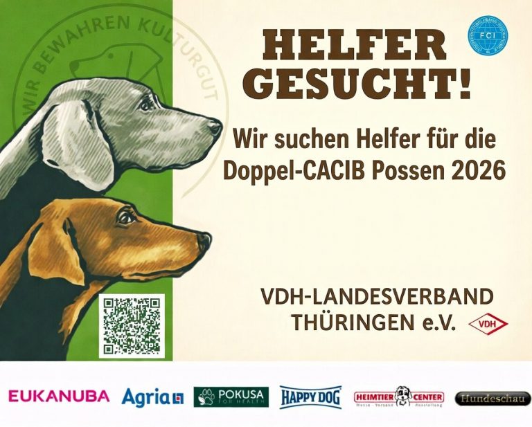 Helfer gesucht für die CACIB Sondershausen/Possen!